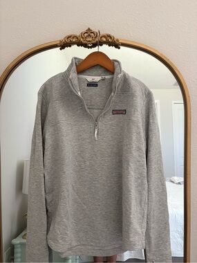 Vineyard Vines Gray Quarter-Zip Pullover Shep Shirt Womens